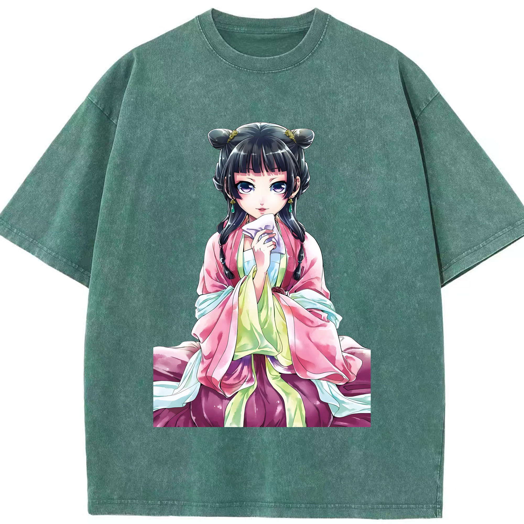 （画像用） 薬屋のひとりごと The Apothecary Diaries 綿100% ヴィンテージ風 半袖Tシャツ（フロントプリント）